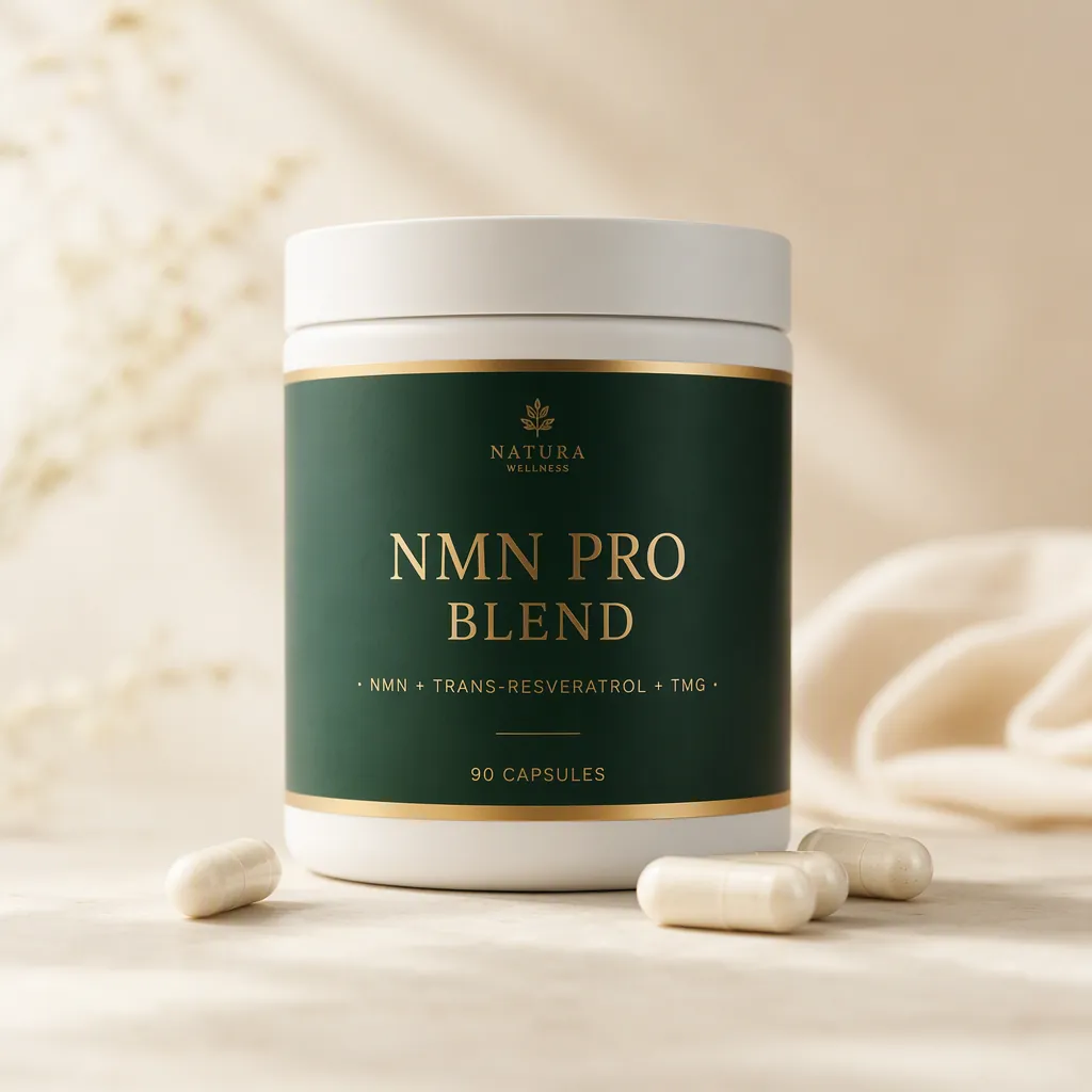 NMN Pro longevity blend capsules — NMN, trans-resveratrol and TMG in one jar
