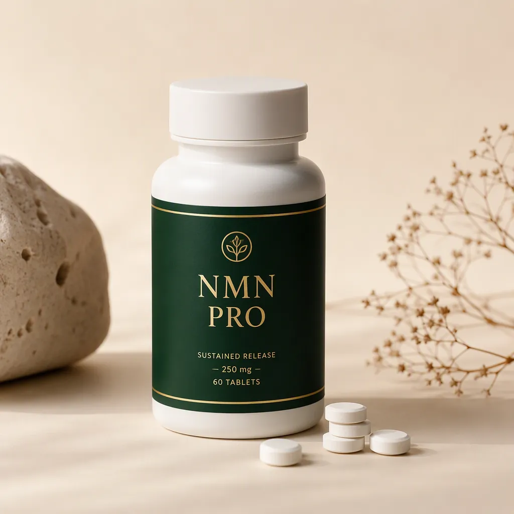 NMN Pro sustained-release NMN tablets bottle — 250 mg per tablet, 60 count